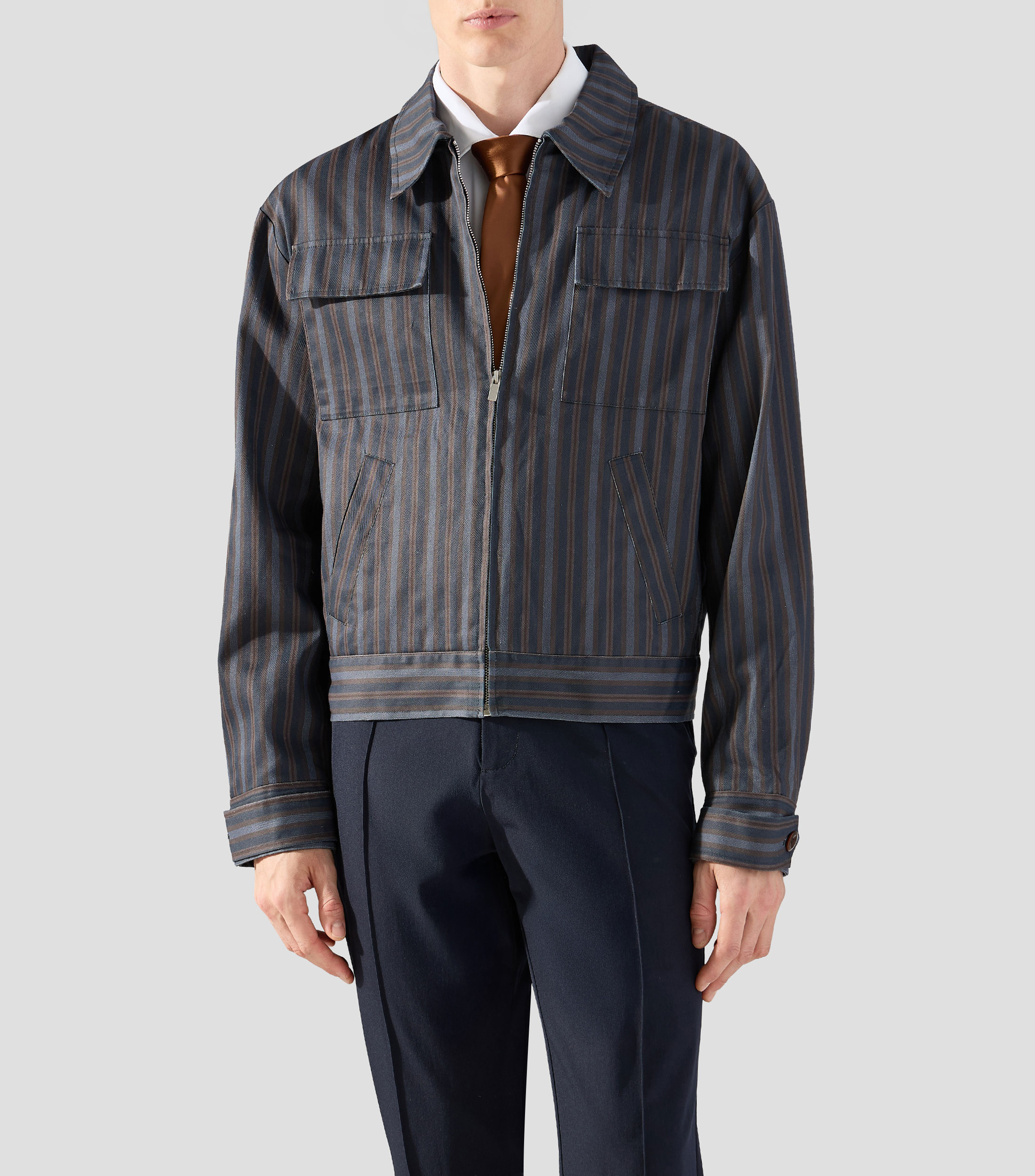 Sobrecamisa a rayas manga larga Hombre